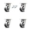 Service Caster 4 Inch Kingpinless V Groove Semi Steel Wheel Swivel Caster Set with Swivel Lock SCC-KP30S420-VGR-BSL-4 - alternate 1